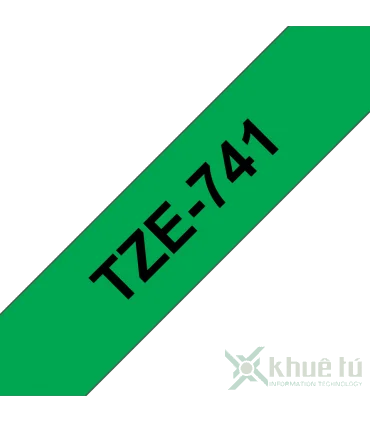 Brother TZe-741, khổ 18mm, dài 8m, Black on Green, chống thấm nước | ⓿❽❻❽❺⓿❺⓿❺❺ | Nhãn in, tem in, giấy in, băng nhãn, tape i...
