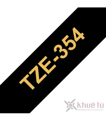 Brother TZe-354, khổ 24mm, dài 8m, Gold on Black, chống thấm nước | ⓿❽❻❽❺⓿❺⓿❺❺ | Nhãn in, tem in, giấy in, băng nhãn, tape in...