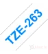 Brother TZe-263, khổ 36mm, dài 8m, Blue on White, chống thấm nước | ⓿❽❻❽❺⓿❺⓿❺❺ | Nhãn in, tem in, giấy in, băng nhãn, tape in...