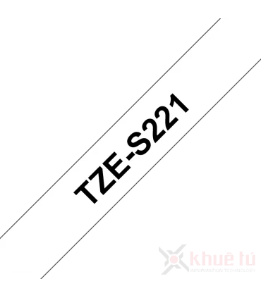 Brother TZe-S221, khổ 9mm, dài 8m, Black on White, siêu dính, chống thấm nước | ⓿❽❻❽❺⓿❺⓿❺❺ | Nhãn in, tem in, giấy in, băng n...