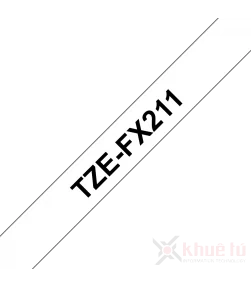 Brother TZe-FX211, khổ 6mm, dài 8m, Black on White, siêu dẻo, chống thấm nước | ⓿❽❻❽❺⓿❺⓿❺❺ | Nhãn in, tem in, giấy in, băng n...