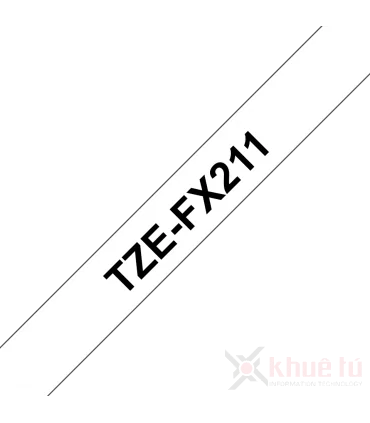 Brother TZe-FX211, khổ 6mm, dài 8m, Black on White, siêu dẻo, chống thấm nước | ⓿❽❻❽❺⓿❺⓿❺❺ | Nhãn in, tem in, giấy in, băng n...