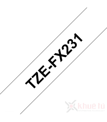 Brother TZe-FX231, khổ 12mm, dài 8m, Black on White, siêu dẻo, chống thấm nước | ⓿❽❻❽❺⓿❺⓿❺❺ | Nhãn in, tem in, giấy in, băng ...