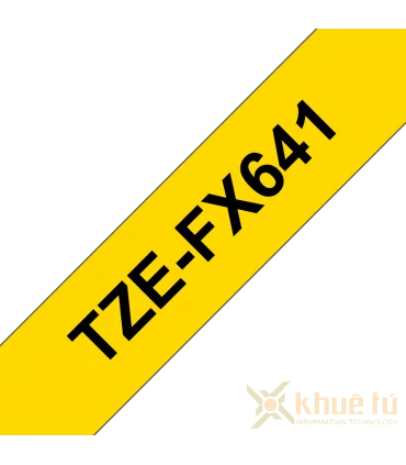 Brother TZe-FX641, khổ 18mm, dài 8m, Black on Yellow, siêu dẻo, chống thấm nước | ⓿❽❻❽❺⓿❺⓿❺❺ | Nhãn in, tem in, giấy in, băng...