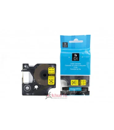 Rhino Vinyl 1/2" (12mm), Black on Yellow (18432) | ⓿❽❻❽❺⓿❺⓿❺❺ | Nhãn in, tem in, giấy in, băng nhãn, tape in | khuetu.vn