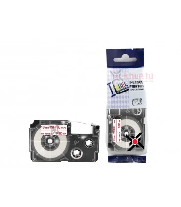 HR-18WER (Red on White, 18mm) | ⓿❽❻❽❺⓿❺⓿❺❺ | Nhãn in, tem in, giấy in, băng nhãn, tape in | khuetu.vn