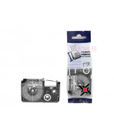 HR-24SR (Black on Silver, 24mm) | ⓿❽❻❽❺⓿❺⓿❺❺ | Nhãn in, tem in, giấy in, băng nhãn, tape in | khuetu.vn