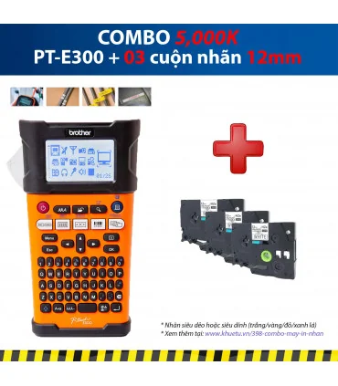 Máy in nhãn Combo: PT-E300 + 3 Cuộn nhãn 12mm | ⓿❽❻❽❺⓿❺⓿❺❺ | Máy in nhãn, máy in tem, máy in mã vạch | khuetu.vn
