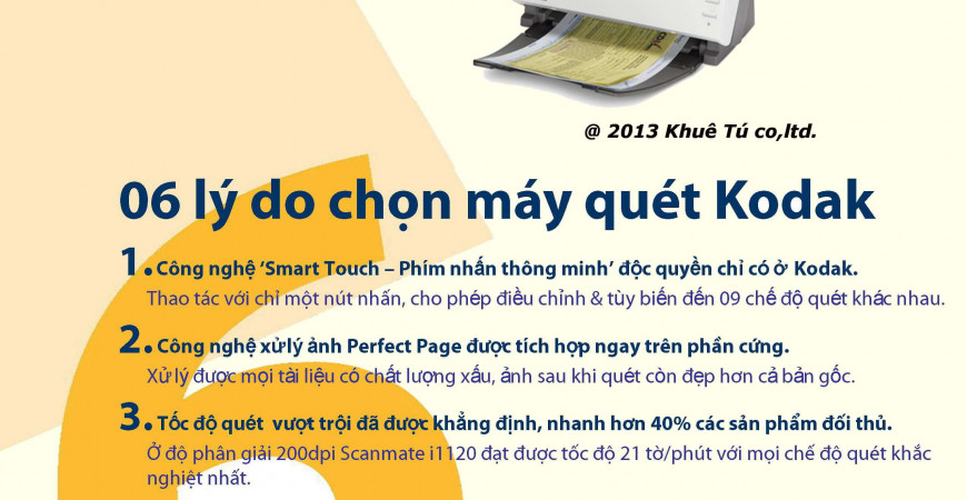 Kodak Scanmate i1120, máy quét đa năng cho văn phòng hiện đại