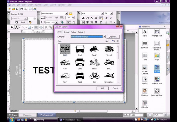 Làm thế nào để tạo nhãn có chứa table (Ptouch Editor 5.0, Windows)