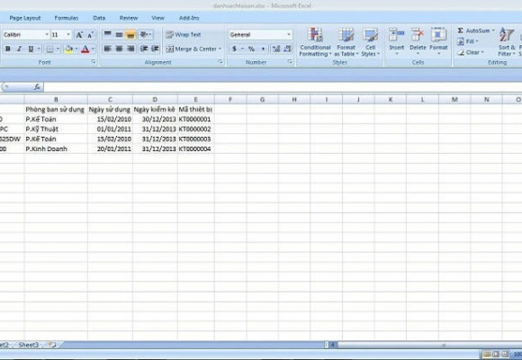 Hướng dẫn cách sử dụng file Excel cho phần mềm P-Touch Editor 5.0 dành cho máy in nhãn brother pt-9700pc in nhãn kiểm kê tài sản