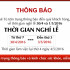 Công ty Khuê Tú thông báo thời gian nghỉ lễ 30/4 và 1/5/2016