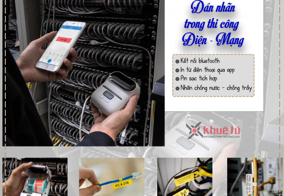 Giải pháp in nhãn đánh dấu dây bằng Máy In Nhãn Di Động M110,M200 trong ngành điện và viễn thông