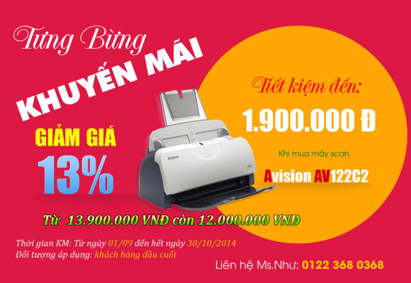 Chương trình giảm giá máy Scan Avision AV122C2