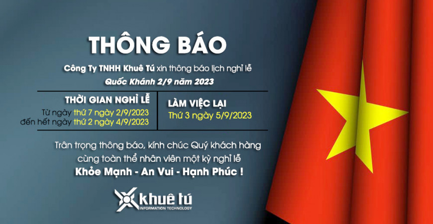 KHUÊ TÚ thông báo nghỉ Lễ Quốc Khánh 2/9 (2023)