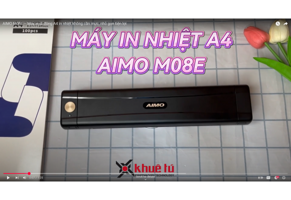 AIMO M08E – Máy in di động A4 in nhiệt không cần mực, nhỏ gọn tiện lợi